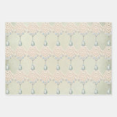 ヴィンテージ冬ティール（緑がかった色）サイビクトリアンンエレガント ラッピングペーパーシート (正面)