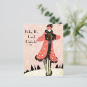 ヴィンテージ冬ファッション ポストカード (スタンド正面)