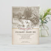 ヴィンテージ冬休みパーティー招待状 招待状 (スタンド正面)