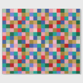 ヴィンテージ冬休カラフルみ幾何学模様 ラッピングペーパー (フラット)