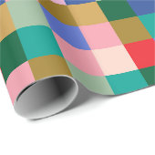 ヴィンテージ冬休カラフルみ幾何学模様 ラッピングペーパー (ロールコーナー)