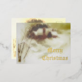 ヴィンテージ冬場 箔シーズンポストカード (正面/裏面)