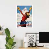 ヴィンテージ冬季ハイキングイタリアンアルプス旅行 ポスター (ホームオフィス)