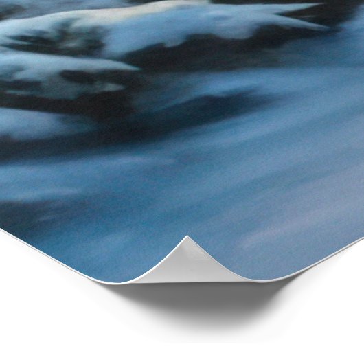 ヴィンテージ冬季列車の風光明媚なアートワーク ポスター (角)