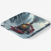 ヴィンテージ冬用蒸気機関車 ペーパープレート (傾斜あり)