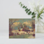 ヴィンテージ冬葉書 ポストカード (スタンド正面)