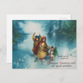 ヴィンテージ冬葉書 ポストカード (正面/裏面)