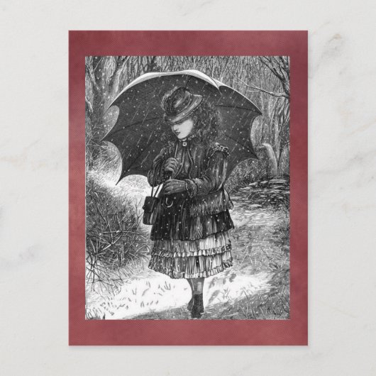 ヴィンテージ冬葉書 ポストカード (正面)