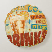 ヴィンテージ冷たい飲み物のメタルサイン。ヴィンテージ、ソーダ、 ラウンドクッション (裏面)