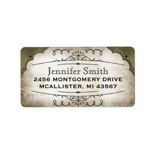 ヴィンテージ処理紙スクリプト住所 シール (正面)