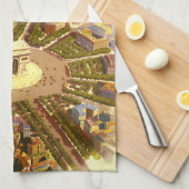 ヴィンテージ凱旋門，パリ，フランス旅行アート キッチンタオル (四つ折り)