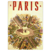 ヴィンテージ凱旋門，パリ，フランス旅行アート クリップボード (裏面)