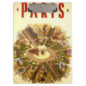 ヴィンテージ凱旋門，パリ，フランス旅行アート クリップボード (正面)