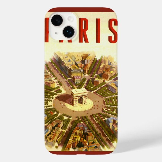 ヴィンテージ凱旋門，パリ，フランス旅行アート Case-Mate iPhoneケース (裏面)
