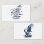 ヴィンテージ出帆船-背景色の選択 名刺 (正面/裏面)