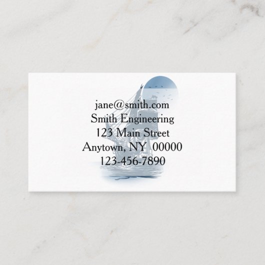 ヴィンテージ出帆船-背景色の選択 名刺 (正面)