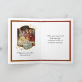 ヴィンテージ出生イエズス宗教的エンジェルズクリスマス カード (内部)