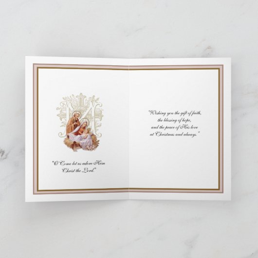 ヴィンテージ出生イエズス宗教的マリアン十字架 カード (内部)