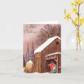 ヴィンテージ出生クリスマスカード カード (黄色い花)