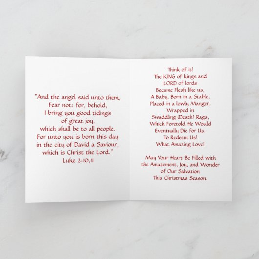 ヴィンテージ出生シーンクリスマスカード シーズンカード (内部)