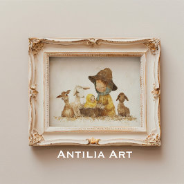 ヴィンテージ出生シ絵を描ーンのママとベビー ポスター