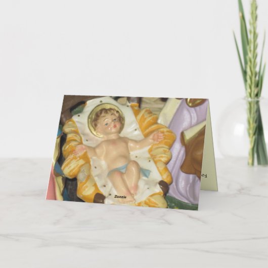 ヴィンテージ出生マネジャーシーンクリスマスカード シーズンカード (裏面)