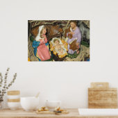 ヴィンテージ出生マンガーシーンクリスマスポスター ポスター (キッチン)