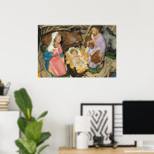 ヴィンテージ出生マンガーシーンクリスマスポスター ポスター (ホームオフィス)