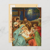 ヴィンテージ出生宗教的はがき シーズンポストカード (正面/裏面)