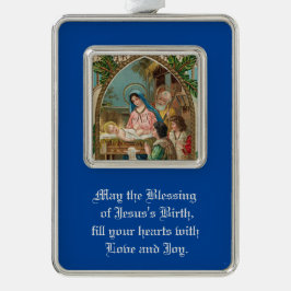 ヴィンテージ出生枠オーナメント シルバープレートフレームオーナメント