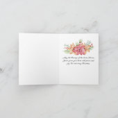 ヴィンテージ出生画像の切り捨て（ポインセチア） サンキューカード (内部)