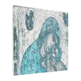 ヴィンテージ出生賛美ヴァージンメアリーベビーイエス メタルプリント