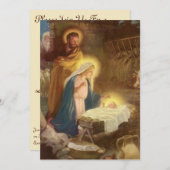 ヴィンテージ出生、クリスマスパーティの招待状 招待状 (正面/裏面)