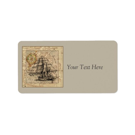 ヴィンテージ出荷および地図ラベル ラベル (正面)