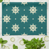 ヴィンテージ出荷車輪パターン キッチンタオル (折り畳み)