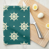 ヴィンテージ出荷車輪パターン キッチンタオル (四つ折り)