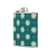 ヴィンテージ出荷車輪パターン フラスク (左)