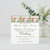 ヴィンテージ出血ハートフローラ結婚式招待状 招待状 (スタンド正面)