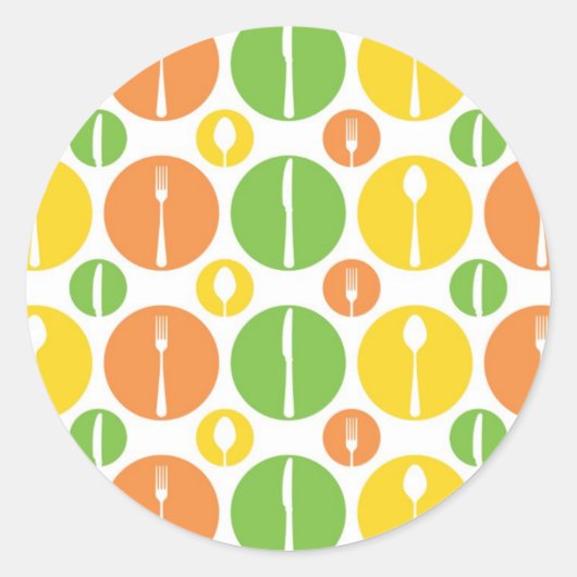 ヴィンテージ刃物パターン ラウンドシール (正面)