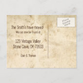 ヴィンテージ分与アンティーク鍵の住所の変更 案内ポストカード (裏面)