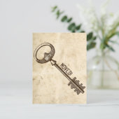 ヴィンテージ分与アンティーク鍵の住所の変更 案内ポストカード (スタンド正面)