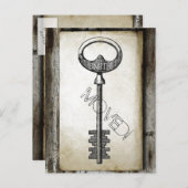 ヴィンテージ分与アンティーク鍵の住所の変更 案内ポストカード (正面/裏面)