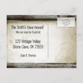 ヴィンテージ分与アンティーク鍵の住所の変更 案内ポストカード (裏面)