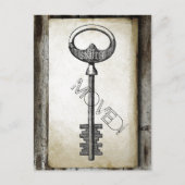 ヴィンテージ分与アンティーク鍵の住所の変更 案内ポストカード (正面)
