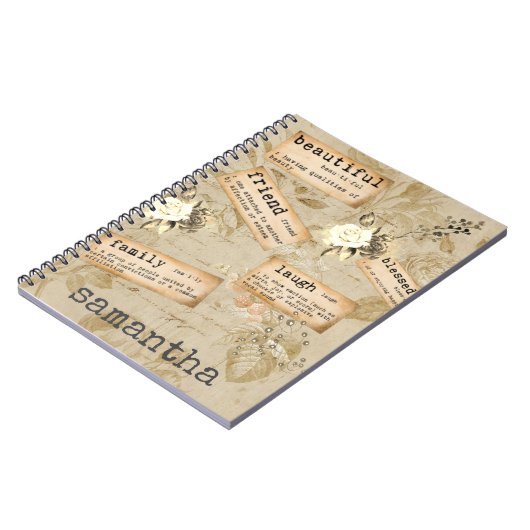 ヴィンテージ切り離し仕訳帳ことわざ語 ノートブック (左側)