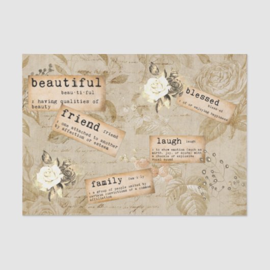 ヴィンテージ切り離し仕訳帳ことわざ語 薄葉紙 (正面)