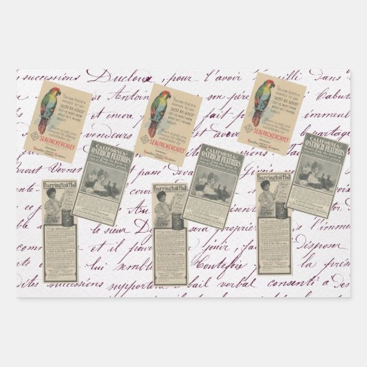 ヴィンテージ切り離しEphemeraカタログ広告 ラッピングペーパーシート (正面)