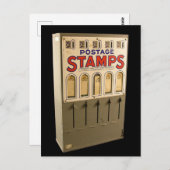 ヴィンテージ切手の自動販売機 ポストカード (正面/裏面)