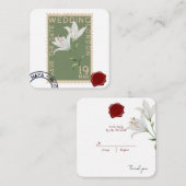 ヴィンテージ切手の返信カード付属カード エンクロージャーカード (正面/裏面)