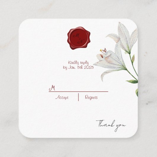 ヴィンテージ切手の返信カード同封 エンクロージャーカード (裏面)